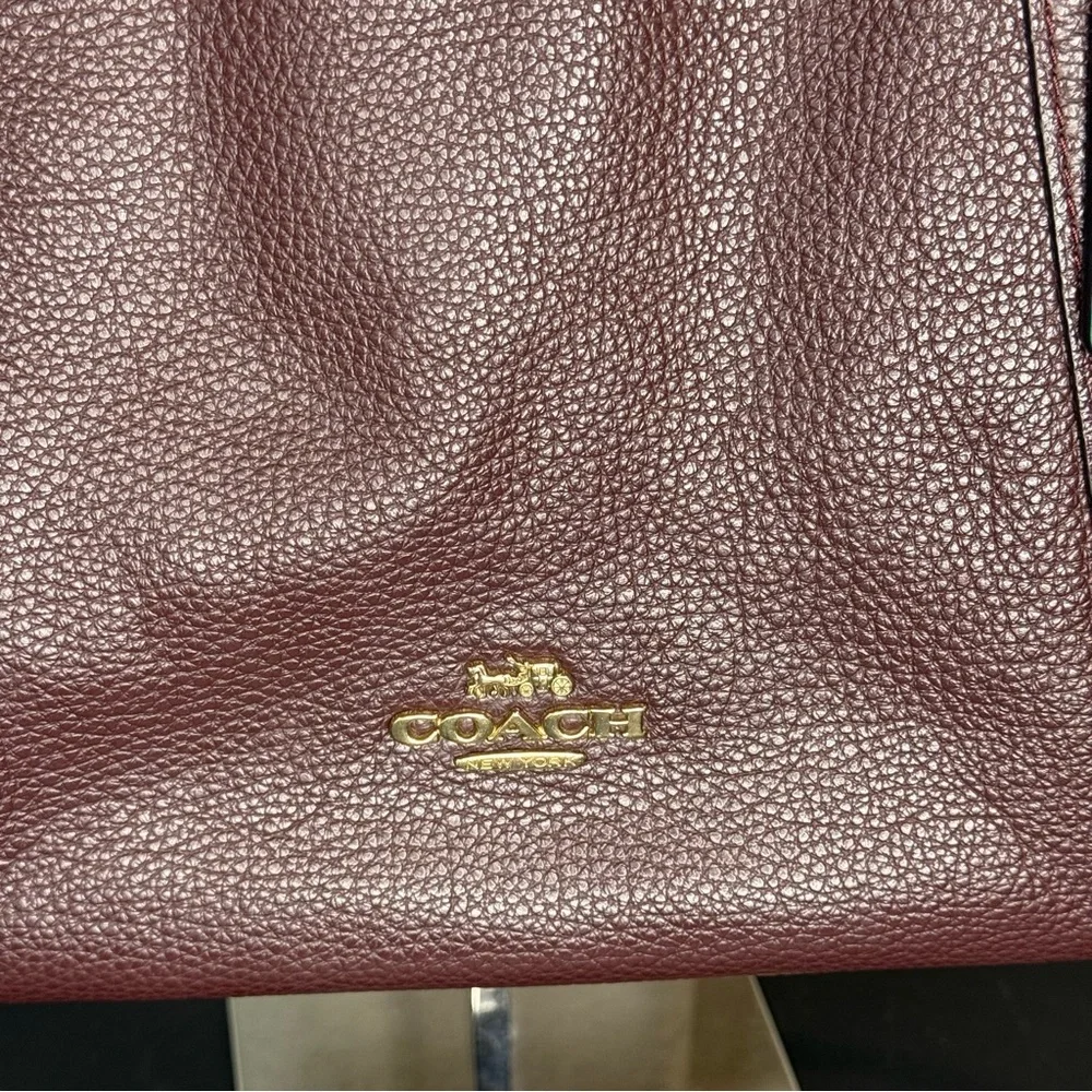 COACH Women's Kacey Satchel Crossbody Purse Cranberry Leather C6229 - Picture 5 of 12